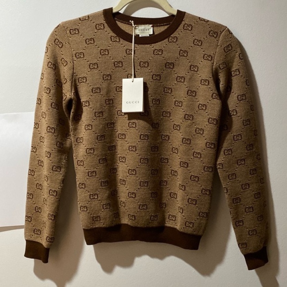 Gucci Kids Monogram-print Kitted Jumper
